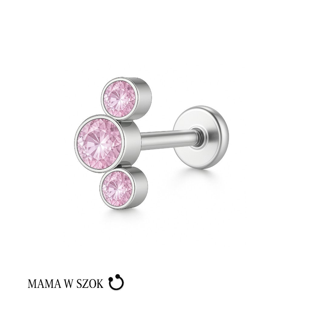 Labret z trzema cyrkoniami z tytanu – zdjęcie 11