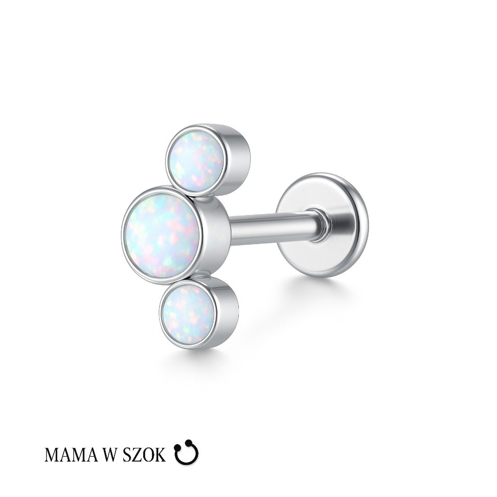 Labret z trzema cyrkoniami z tytanu – zdjęcie 9