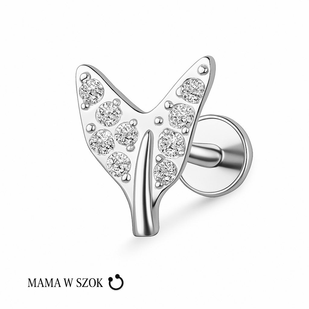 Labret listek z cyrkoniami – zdjęcie 4