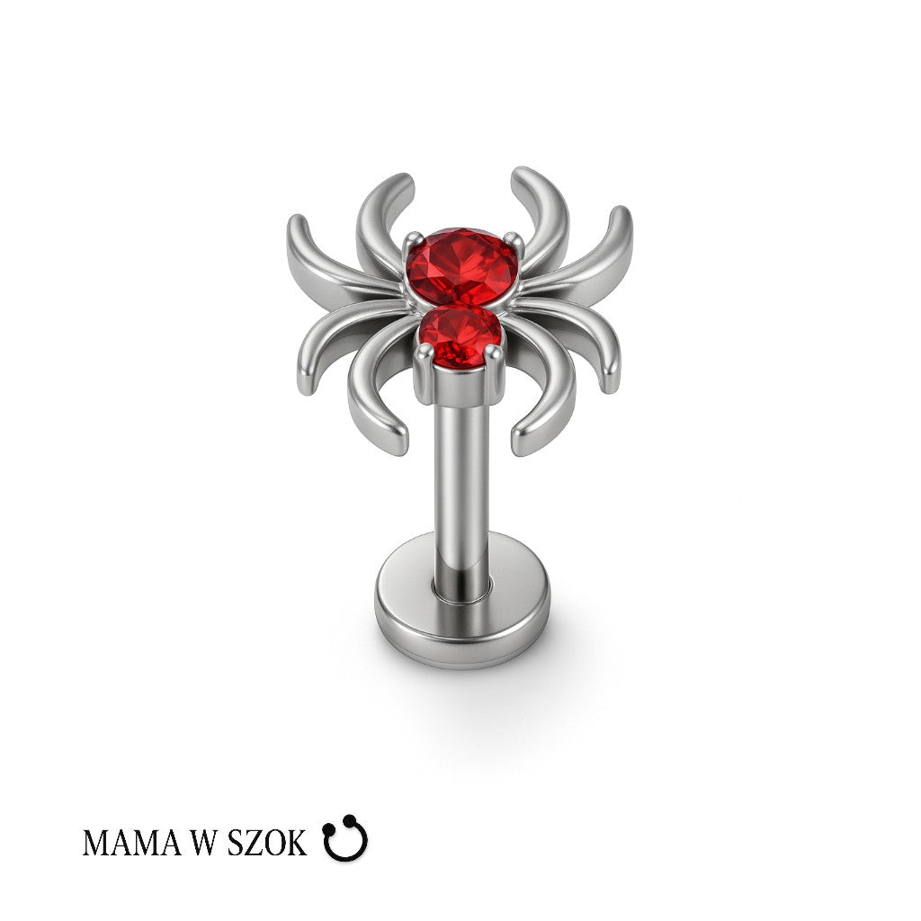Tytanowy labret Solar Bloom w kształcie słońca z cyrkoniami – zdjęcie 4