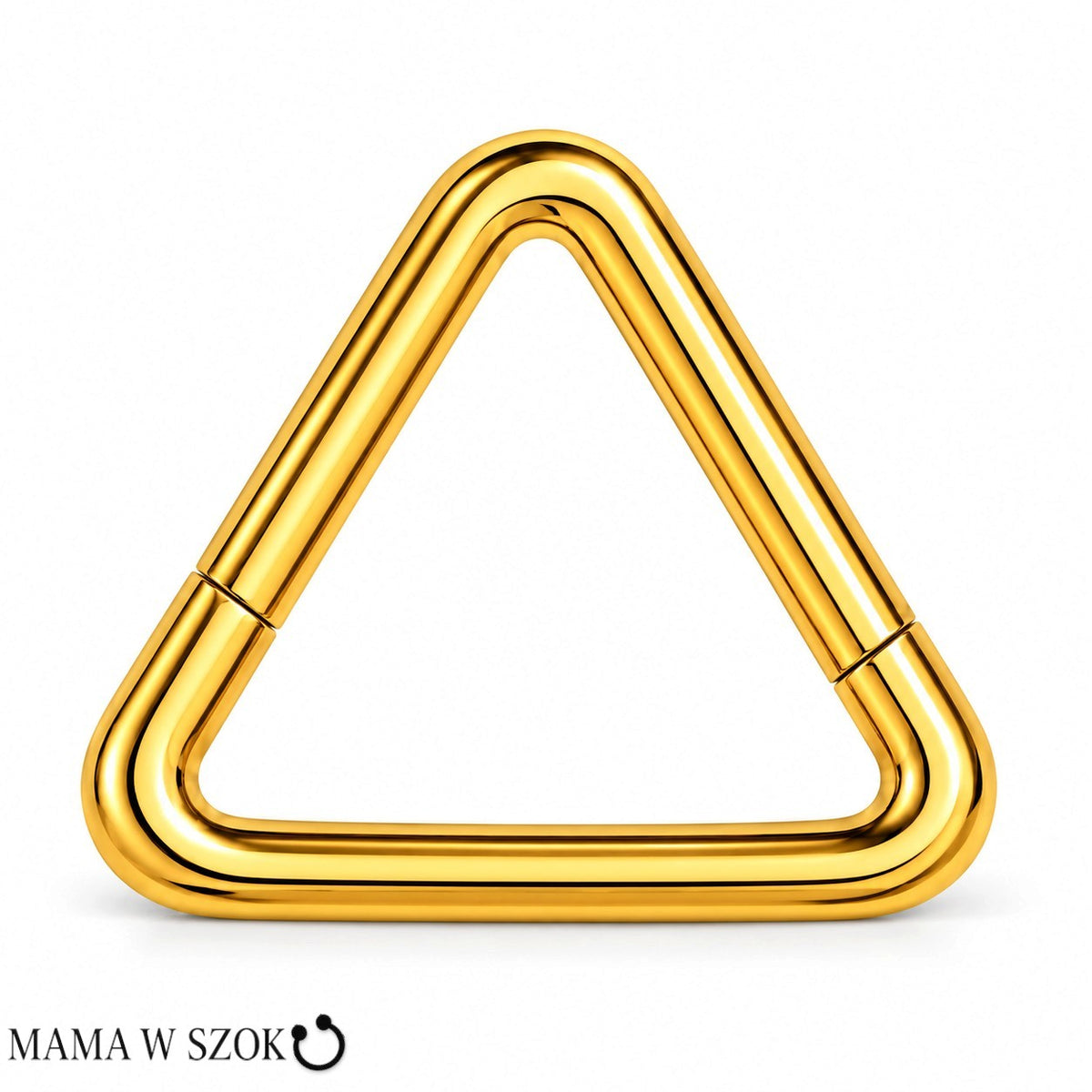 Złoty kolczyk clicker trójkąt z tytanu PVD Gold Premium – Mama w szoku