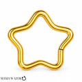 Złoty kolczyk clicker gwiazda z tytanu PVD Gold Premium – Mama w szoku