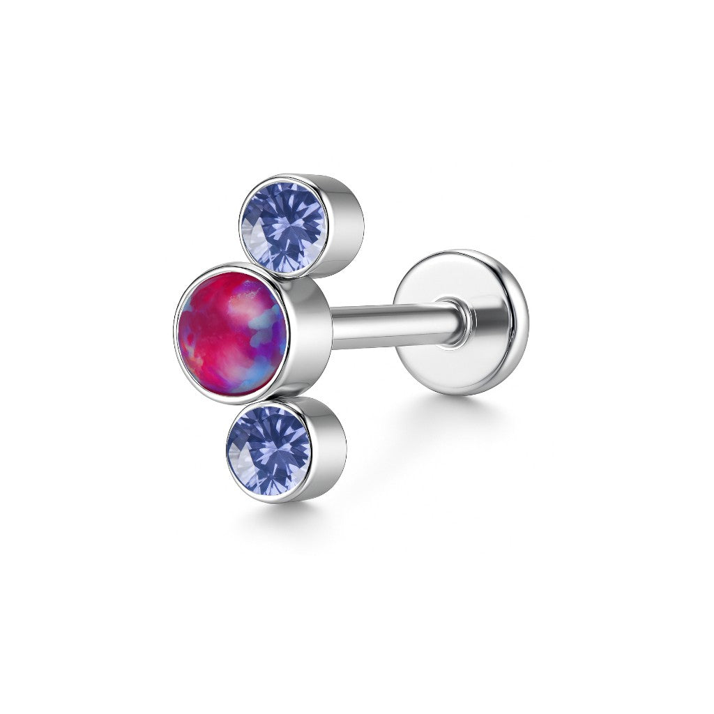 Labret z trzema cyrkoniami z tytanu – zdjęcie 17