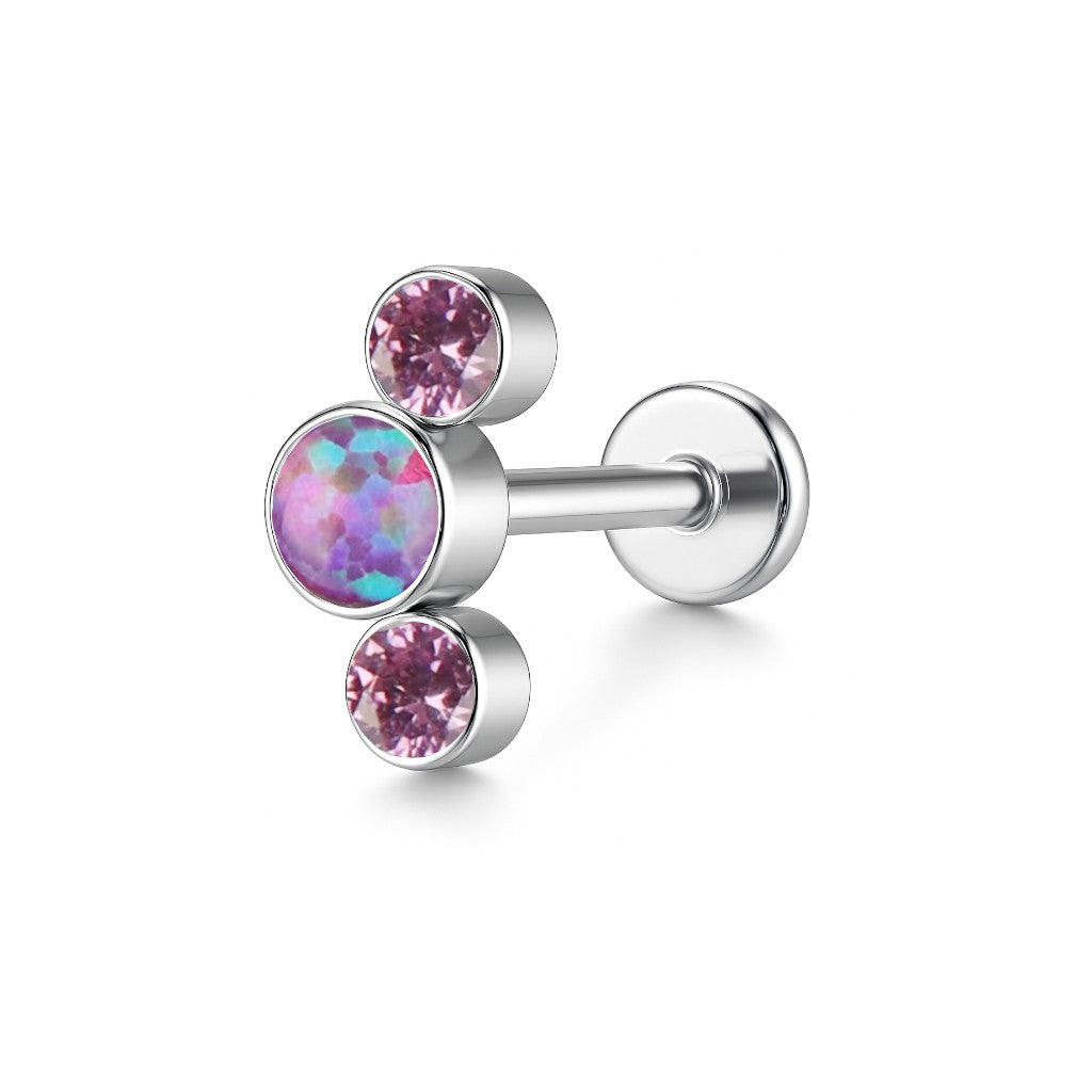 Labret z trzema cyrkoniami z tytanu – zdjęcie 16