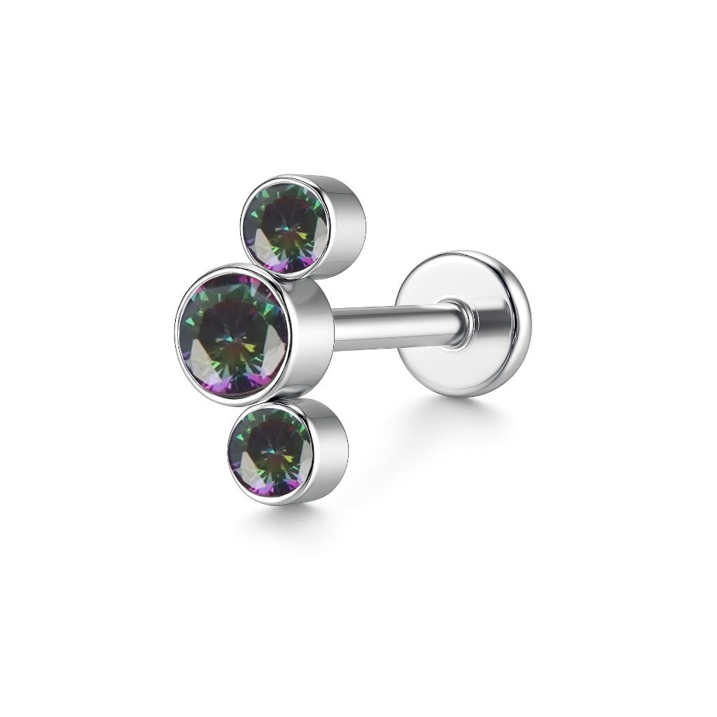 Labret z trzema cyrkoniami z tytanu – zdjęcie 14