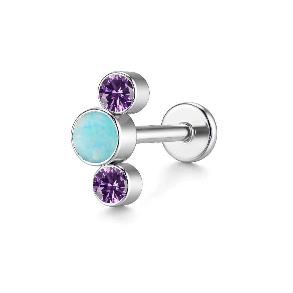 Labret z trzema cyrkoniami z tytanu – zdjęcie 13