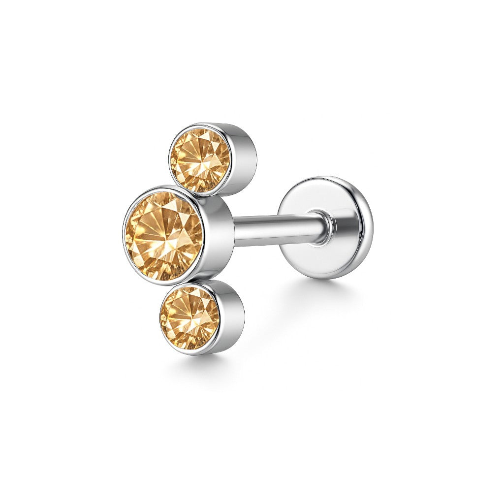 Labret z trzema cyrkoniami z tytanu – zdjęcie 21